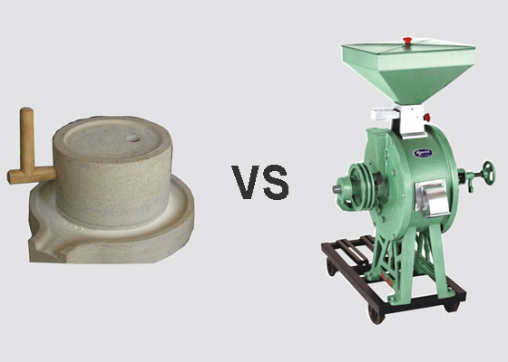 stone flour mill and electric flour mill