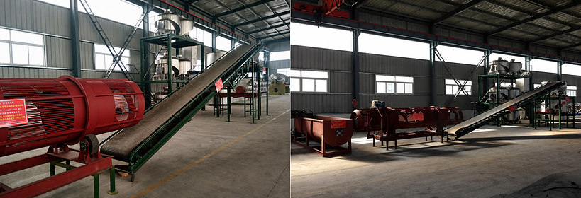 Cassava starch processing line: washing and rasping section of a cassava starch plant